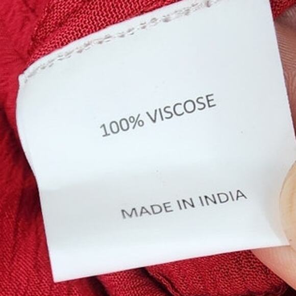 New NWT Itse Embroidered Long Sleeve Red Top Medium Boho - Picture 10 of 10